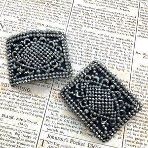 Vintage Pair HOLFAST Cut Steel Shoe Clips Victorian